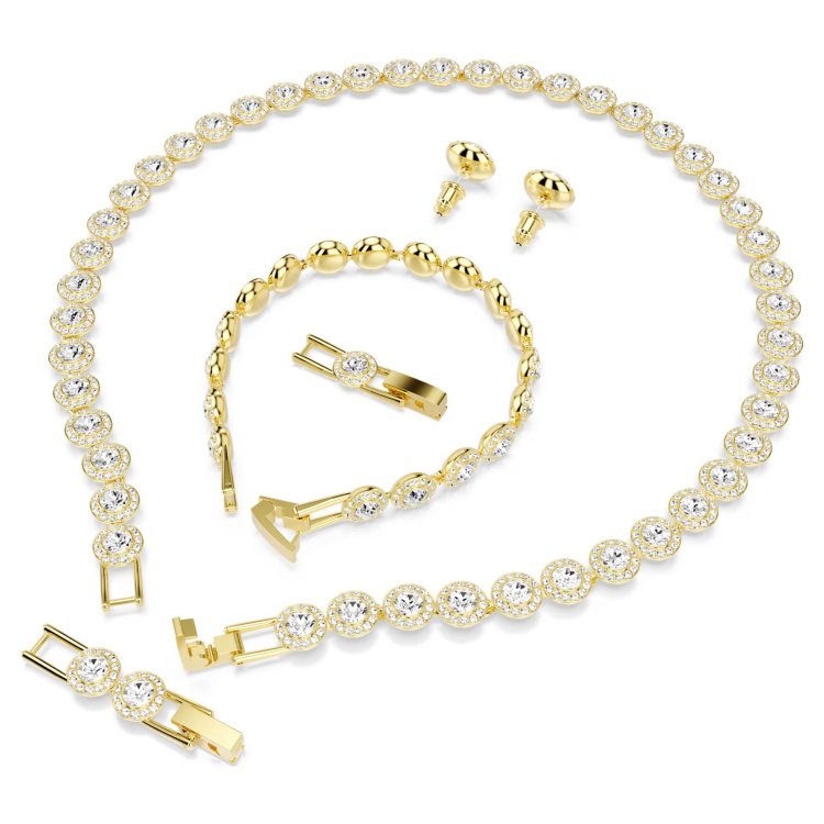 Una Angelic set Set (3), Round cut, White, Gold-tone plated